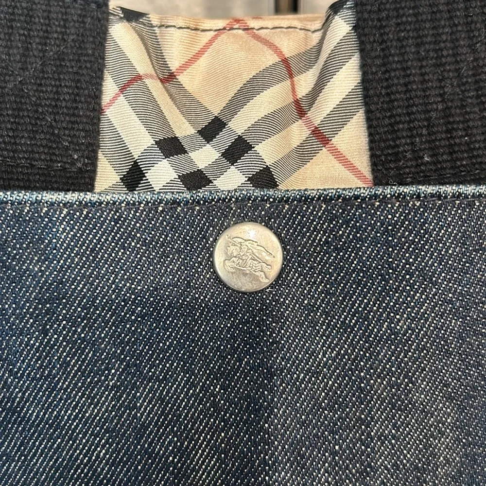 BURBERRY Denim Exterior Tote Bag